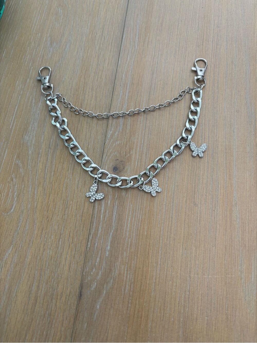 Silver  butterfly bag charm